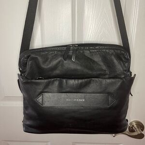 Mandarina Duck Soft Leather Black laptop,Computer office shoulder bag